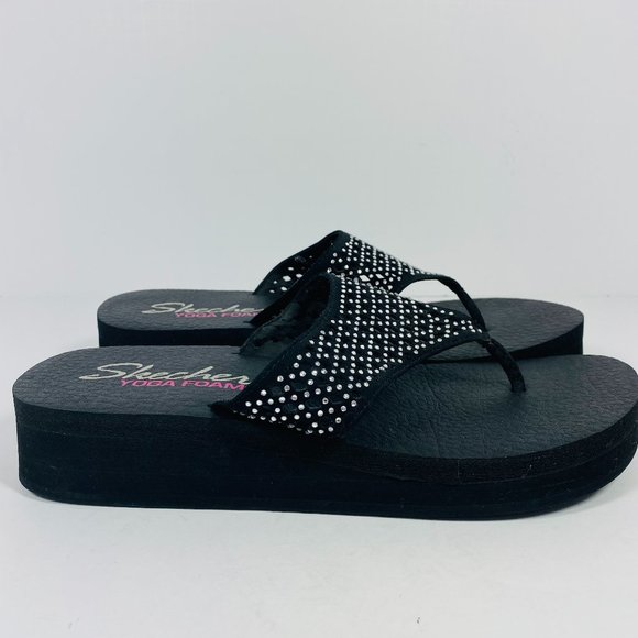 Skechers Yoga Foam Bling Flip Flop Size 9 - Picture 1 of 10